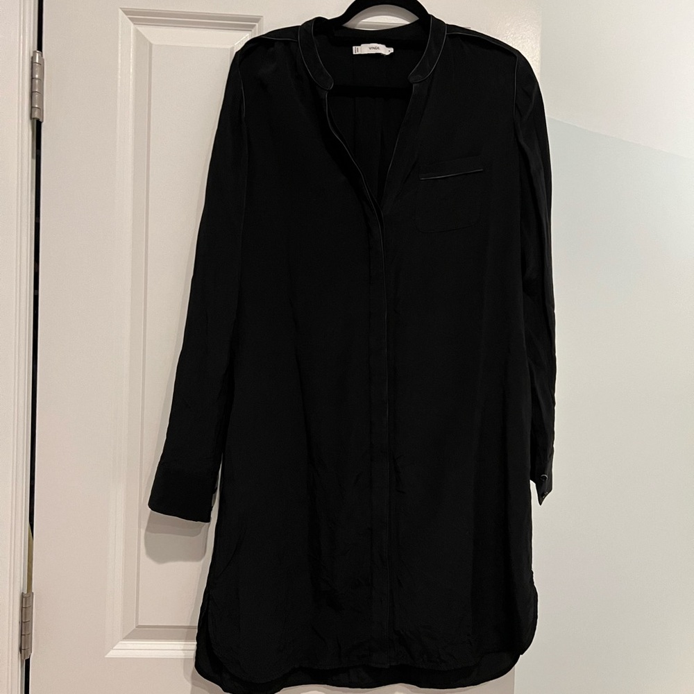 Vince Black Silk Dress, Size Medium